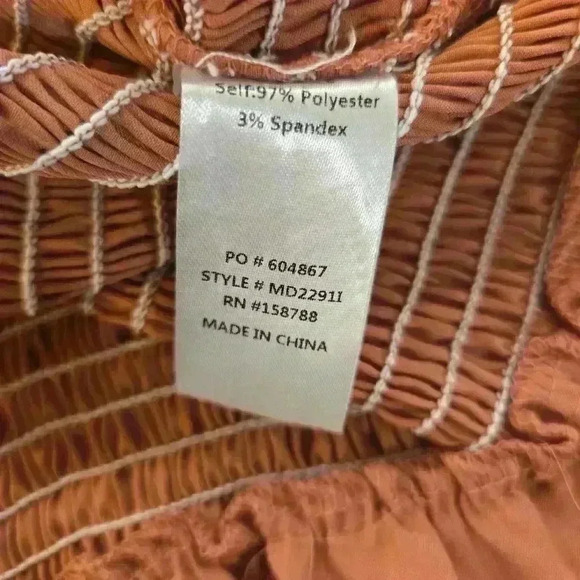 Mable Daphne Smocking Stretch Midi Party Dress Pink Womens Size Large - Picture 9 of 9